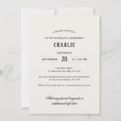 Elegant Script Black & White Photo Funeral Kaart (Achterkant)