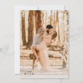 Elegant Script Black & White Photo Wedding Kaart (Achterkant)