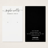 Elegant Script Black White QR Code Oorspronkelijk Visitekaartje (Voorkant /achterkant)