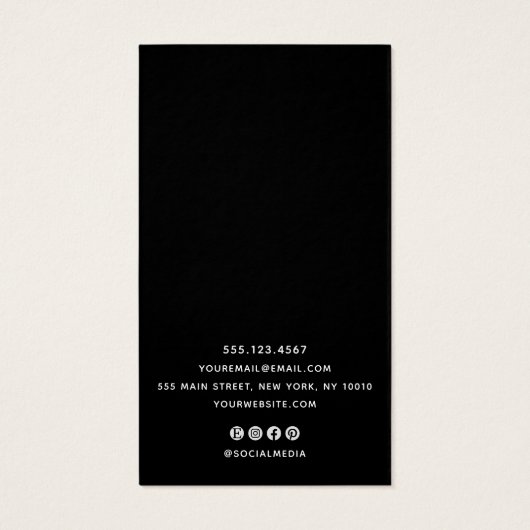 Elegant Script Black White QR Code Oorspronkelijk Visitekaartje (Achterkant)