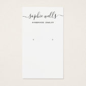 Elegant Script Black White QR Code Oorspronkelijk Visitekaartje (Voorkant)