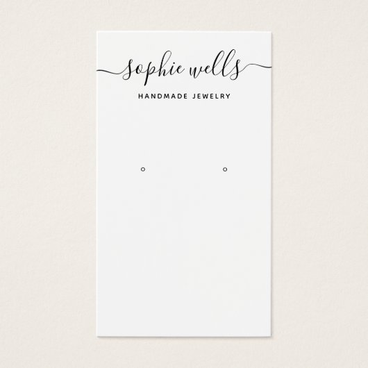 Elegant Script Black White QR Code Oorspronkelijk Visitekaartje (Voorkant)