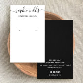 Elegant Script Black White QR Code Oorspronkelijk Visitekaartje