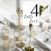 Elegant Script Black & White Reception Table Card Kaart