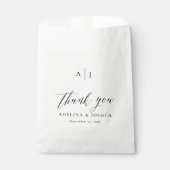Elegant Script Black & White Thank You Wedding Bedankzakje (Voorkant)
