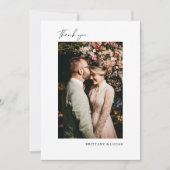 Elegant Script Black White Weddenschap Hartelijk d Bedankkaart (Voorkant)