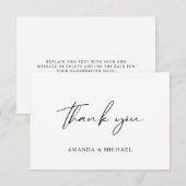 Elegant Script Black White Weddenschap Hartelijk d Bedankkaart (Voorkant / Achterkant)