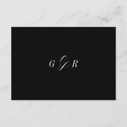 Elegant Script Black White Wedding Accommodations Informatiekaartje (Achterkant)