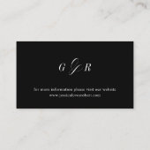 Elegant Script Black White Wedding Accommodations Informatiekaartje (Achterkant)