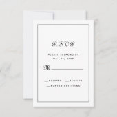 Elegant Script Black & White Wedding Enclosure RSVP Kaartje (Voorkant)