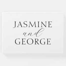Elegant Script Black & White Wedding Gastenboek