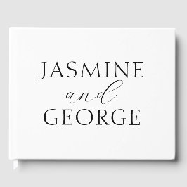 Elegant Script Black & White Wedding Gastenboek
