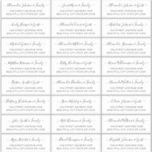 Elegant Script Black White Wedding Guest Address
