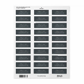 Elegant Script Black White Wedding Return Address Etiket (Full Sheet)
