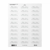 Elegant Script Black White Wedding Return Address Etiket (Full Sheet)