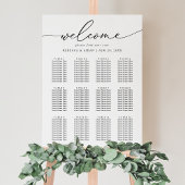 Elegant Script Black & White Wedding Seding Chart Poster