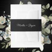 Elegant Script Black & White Wedding Uitnodigingen Wikkel