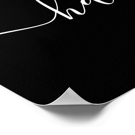 Elegant Script Black White Weduwen Welkomstteken Poster (Hoek)