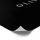 Elegant Script Black White Weduwen Welkomstteken Poster (Hoek)