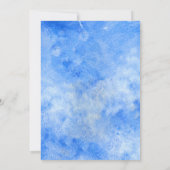 Elegant script | Blauwe Waterverf Floral | Weddens Save The Date (Achterkant)