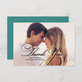 Elegant script | Blauwgroen bedankt voor je bruilo