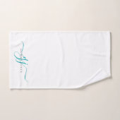 Elegant Script Blauwgroen Monogram Initialen Naam Bad Handdoek (Handdoek)