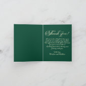 Elegant script Blauwgroen trouwfoto bedankkaart Notitiekaartje (Binnen)