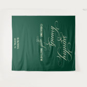 Elegant script Blauwgroen zondag brunch achtergron Wandkleed (Voorkant (horizontaal))