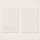 Elegant Script Bleek Champagne Earring Card Visitekaartje (Voorkant /achterkant)