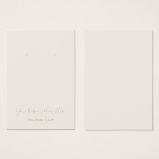 Elegant Script Bleek Champagne Earring Card Visitekaartje (Voorkant /achterkant)