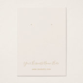 Elegant Script Bleek Champagne Earring Card Visitekaartje (Voorkant)