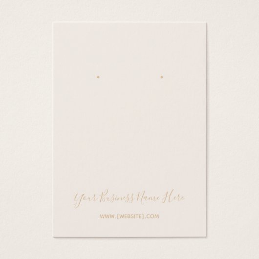 Elegant Script Bleek Champagne Earring Card Visitekaartje (Voorkant)