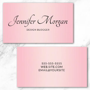 Elegant Script Bleek Roze Ombre Visitekaartje