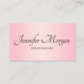 Elegant Script Bleek Roze Ombre Visitekaartje (Voorkant)
