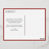 Elegant script bloeien rode vrolijke kerst folie feestdagen briefkaart (Achterkant)