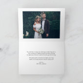 Elegant Script bloeien witte foto bruiloft Bedankkaart (Binnen)