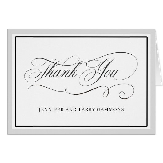 Elegant script bloeit bruiloft dank u (Voorkant Horizontaal)