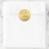 Elegant script bloeit bruiloft dank u ronde sticker (Tas)