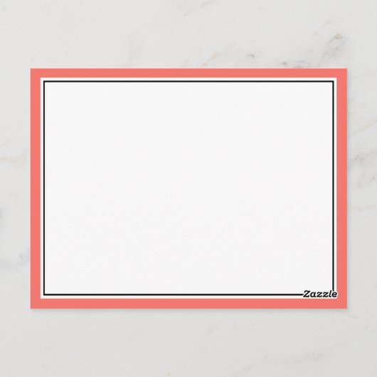 Elegant script bloeit bruiloft details koraal briefkaart (Achterkant)