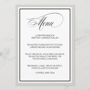 Elegant script bloeit bruiloft menu