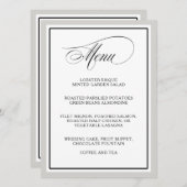 Elegant script bloeit bruiloft menu (Voorkant / Achterkant)