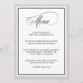 Elegant script bloeit bruiloft menu (Voorkant)