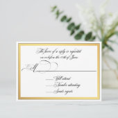 Elegant script bloeit bruiloft RSVP (Staand voorkant)