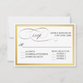 Elegant script bloeit bruiloft RSVP (Voorkant)