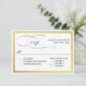 Elegant script bloeit bruiloft RSVP Kaartje (Staand voorkant)