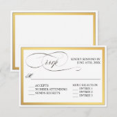 Elegant script bloeit bruiloft RSVP Kaartje (Voorkant / Achterkant)