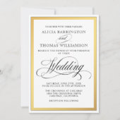 Elegant script bloeit bruiloft uitnodiging (Voorkant)