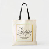 Elegant script bloeit gepersonaliseerde bruiloft tote bag (Voorkant)