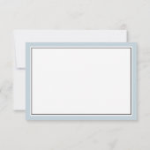 Elegant script bloeit met Dusty Blue Border RSVP Kaartje (Achterkant)