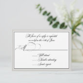 Elegant Script bloeit met om het even welke Kleurg RSVP Kaartje (Staand voorkant)
